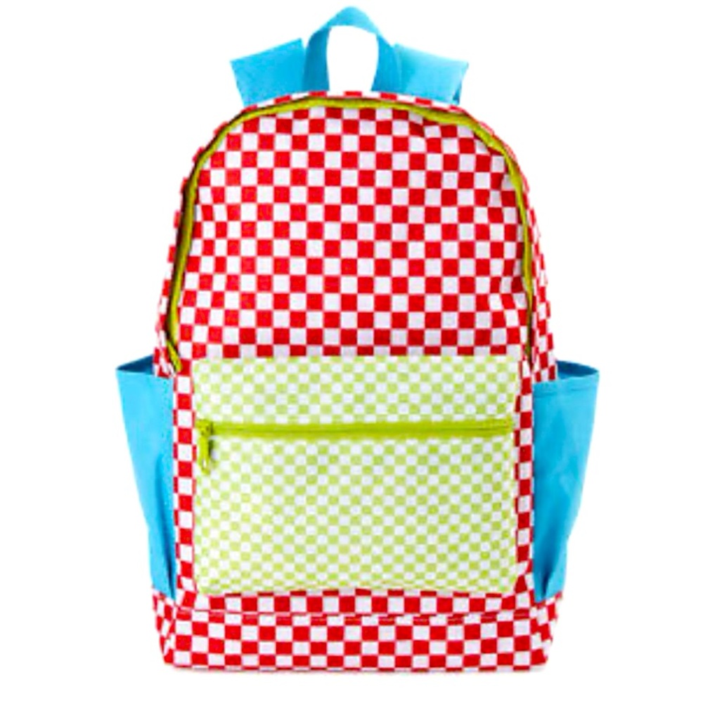 No Boundaries Red & Green Checkered Backpack with Laptop Sleeve